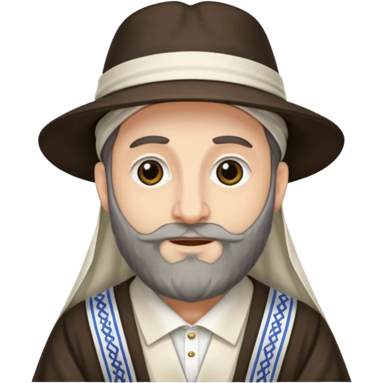 Rabbi wearing a Tallit and Borcelino emoji
