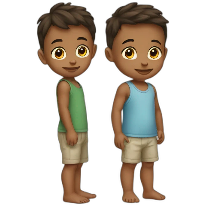 baby boy with brother emoji