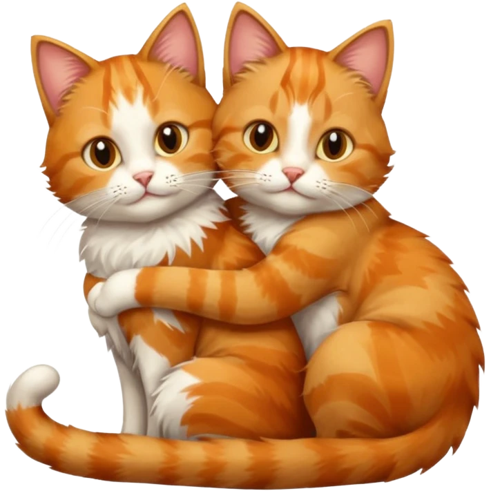 Cat hugging other cat emoji