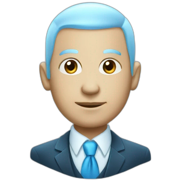 blue crystal bald business man emoji