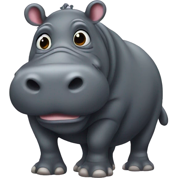 a hippo with a black emoji