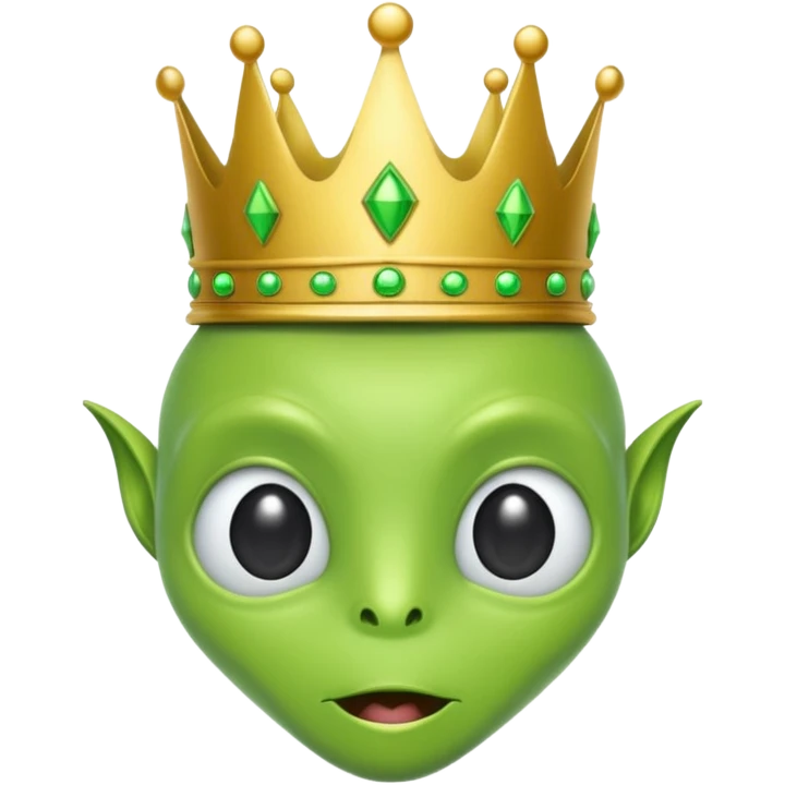 green alien with crown emoji