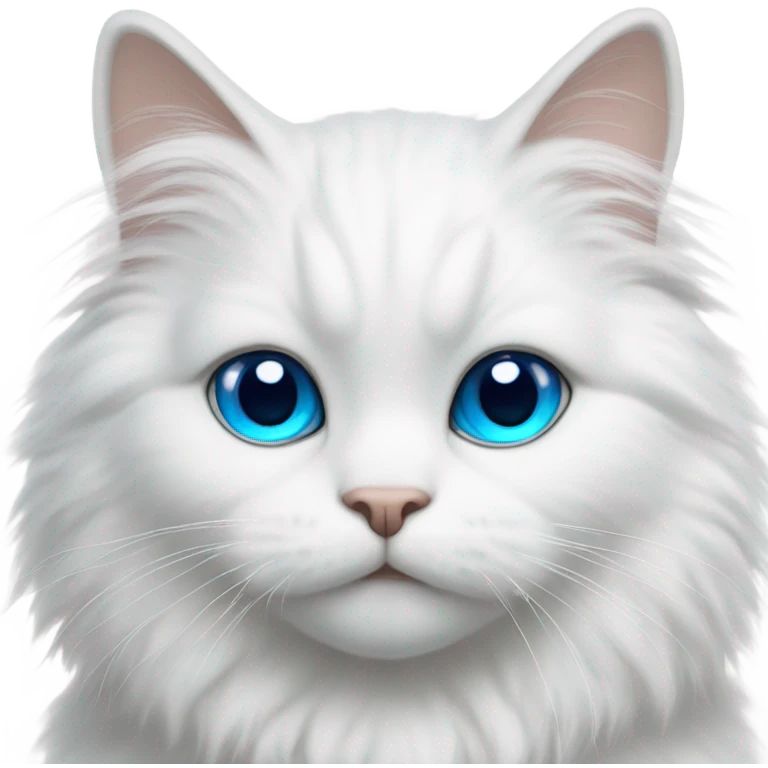 white cat blue eyes  emoji