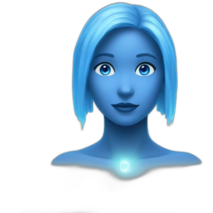 Blue cortana hologram emoji