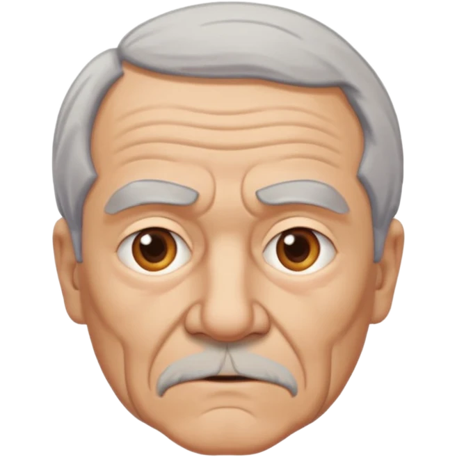 abuelo de pueblo serio y desconfiado con cuerpo busto emoji