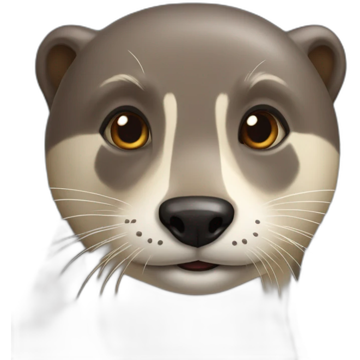 Une loutre sur un chien emoji