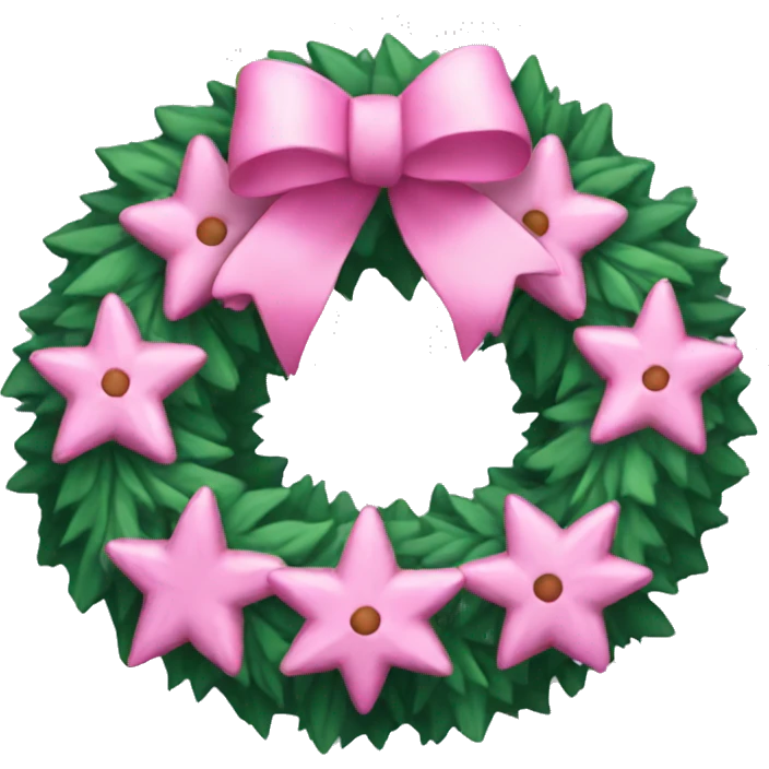 Pink Christmas wreath  emoji