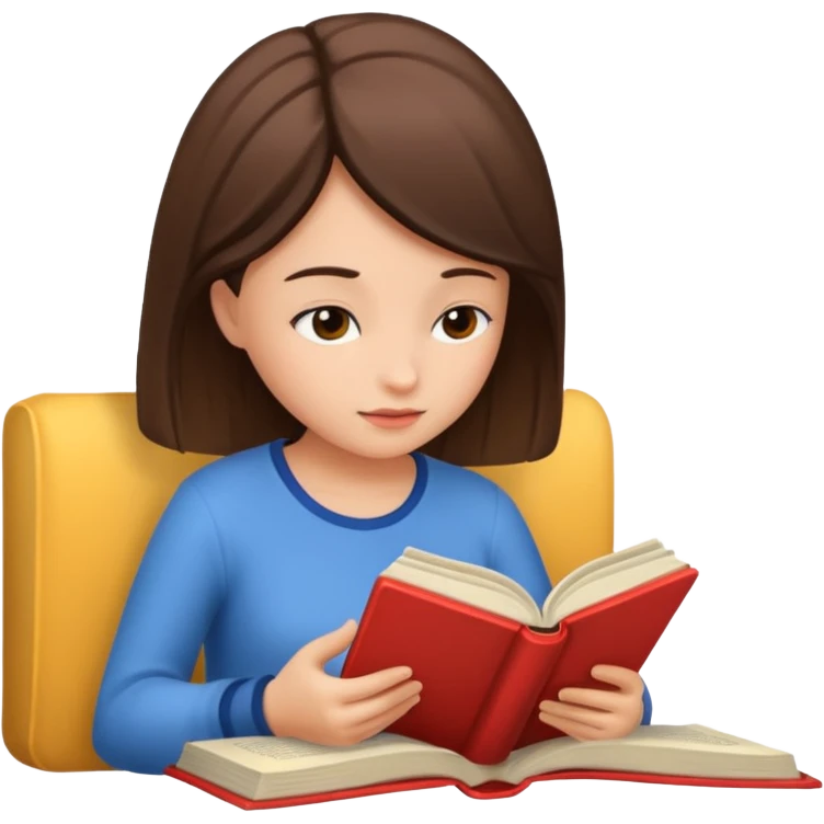 A girl reading novels  emoji