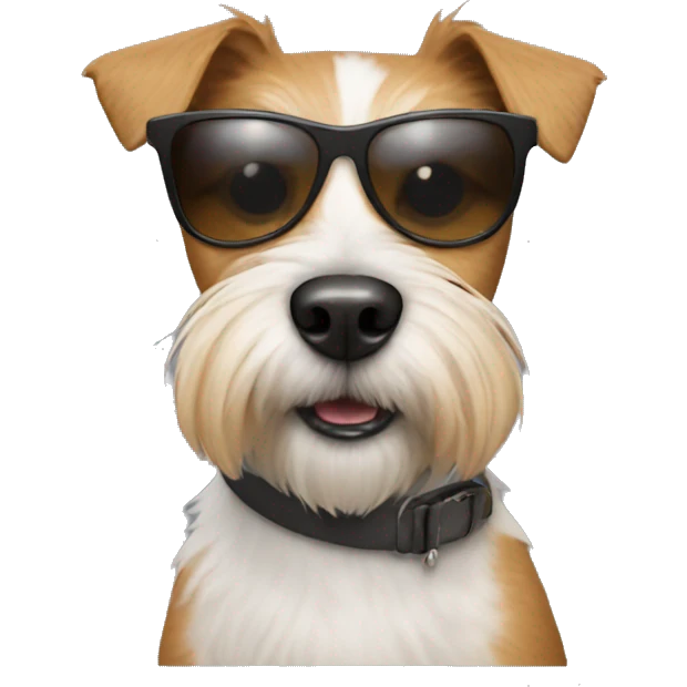Terrier with sunglasses emoji