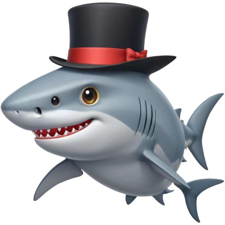 Shark with a top hat emoji