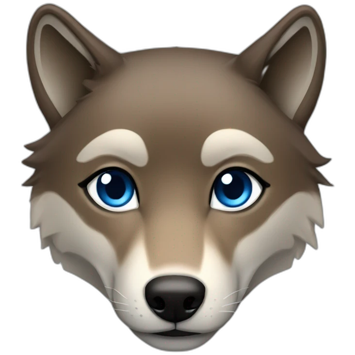 Brown female wolf blue eyes  emoji