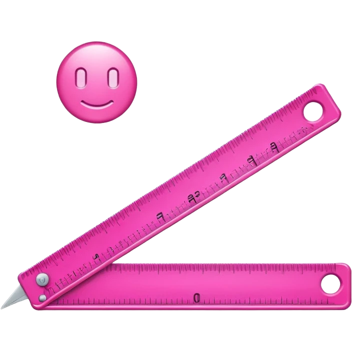 mac os icon, ruler, measures, bright pink emoji