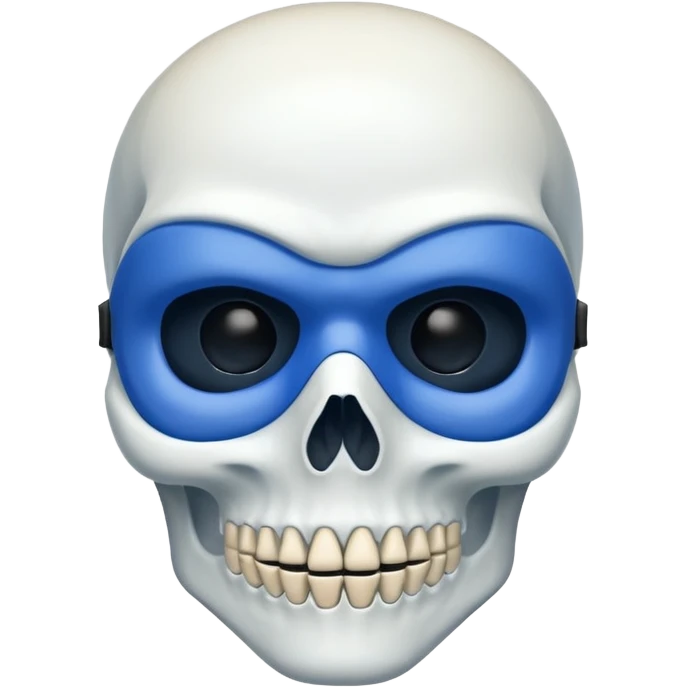 skeleton wearing blue mask emoji