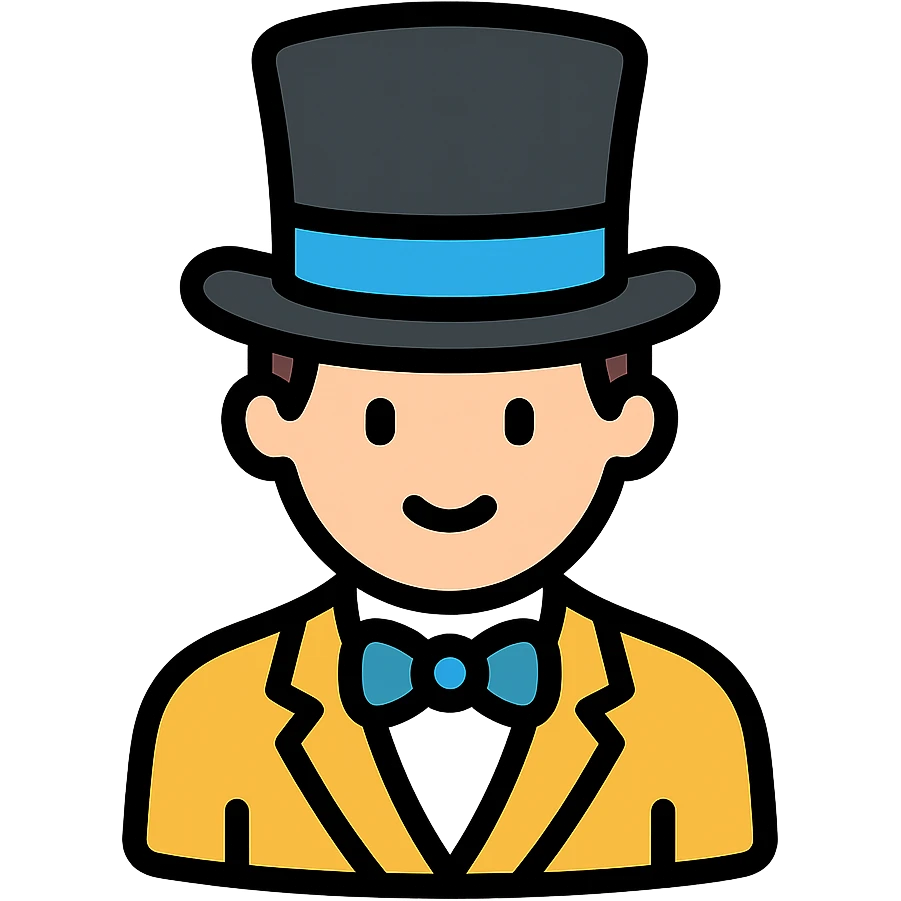 man wearing a top hat, colored icon emoji