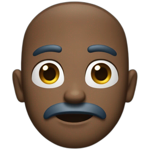 Men brown air up, blue eye, saying : Bruh ! emoji