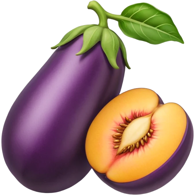 eggplant and peaches emoji