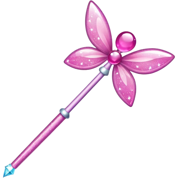 Fairy wand  pink with glitter  emoji