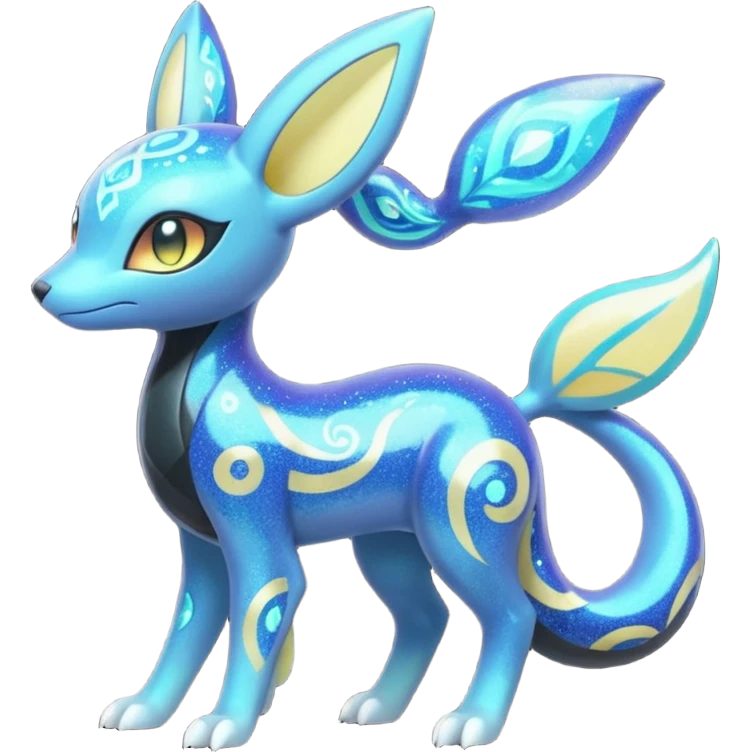 Bioluminescent Nigthly Glittery Shiny Starry Meloetta-Dewott-Salandit-Umbreon-Pokémon-Fakémon-fusion-hybrid-creature emoji