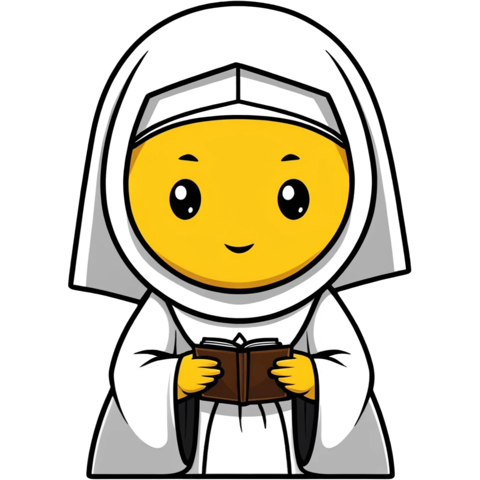 nun with yellow skin emoji
