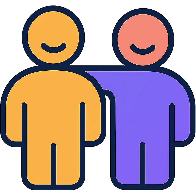 stylized partners icon, suitable for branding, modern clean lines, minimalistic design emoji