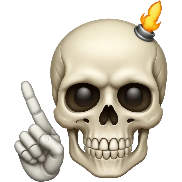 Skull pointing middle finger emoji