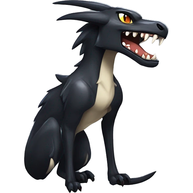 Black Cool Edgy Sergal-Seviper-Poochyena-Houndoom-Fakémon  emoji