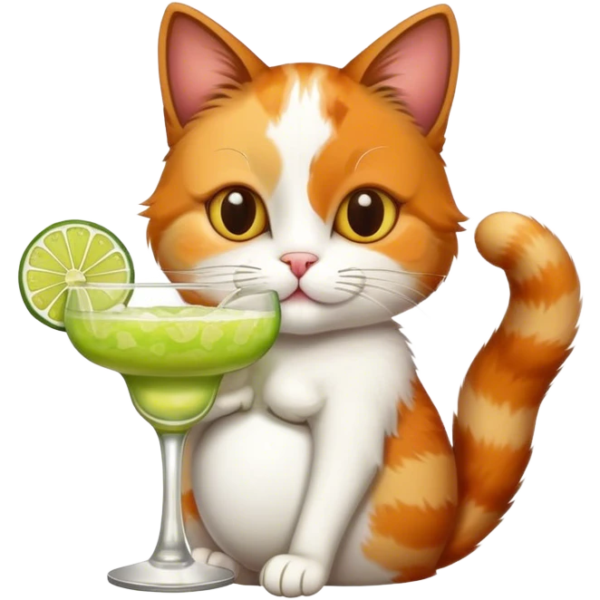 pregnant cat drinking margahrita emoji