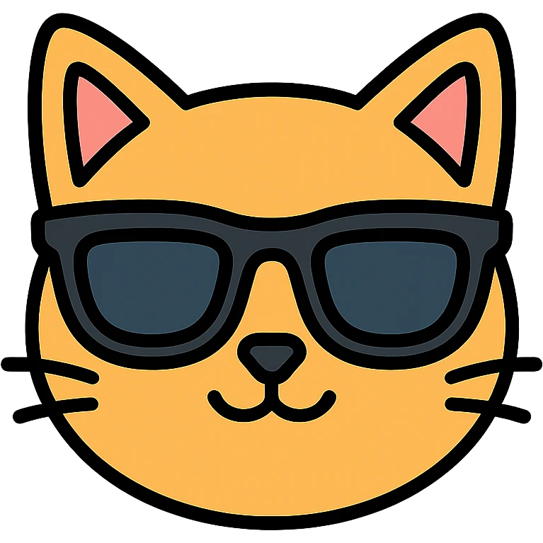 cat wearing sunglasses colored icon emoji