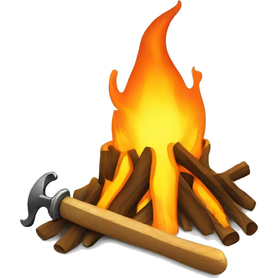  bonfire with a sword coming out of the flames emoji