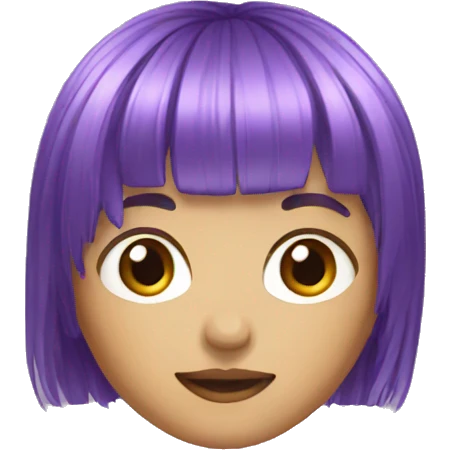 purple hair with bangs emoji