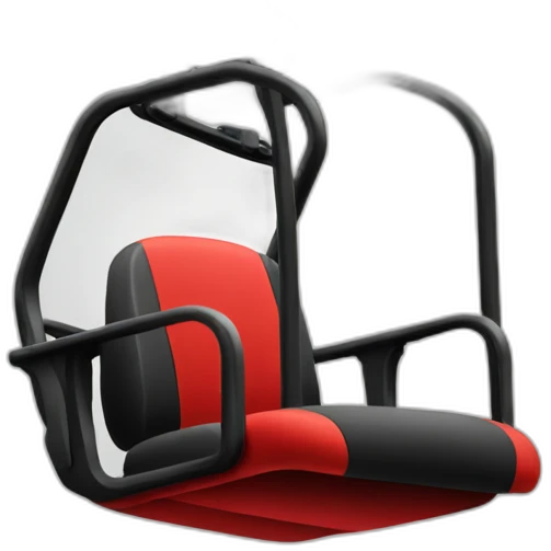 black and red chair lift no background emoji