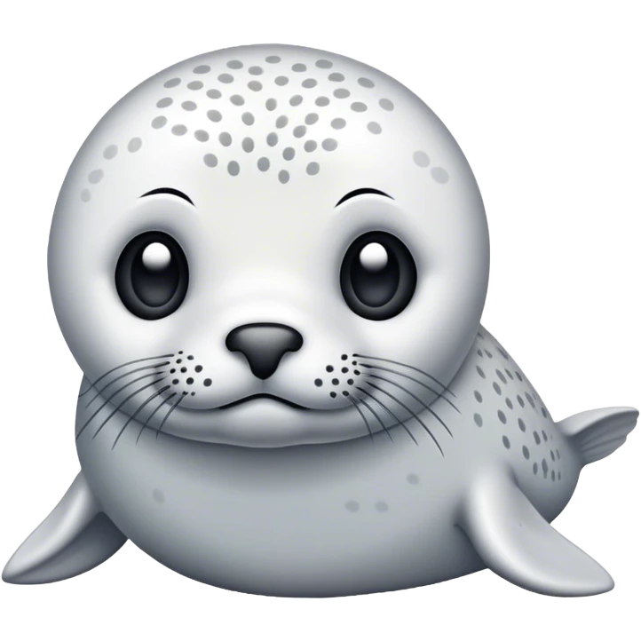 Dotted white seal looking innocent  emoji