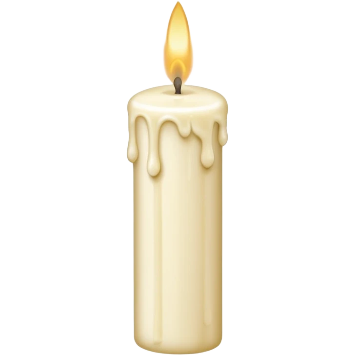 Thin and long Leaning Candle dripping wax as if someone is holding it emoji