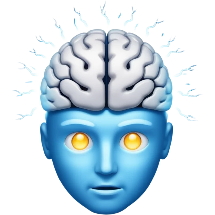 head and power light inside brain emoji
