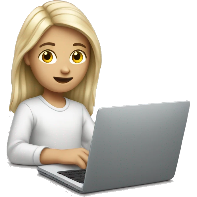 white teenager with laptop emoji