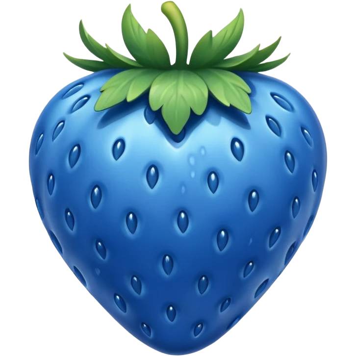 A blue strawberry emoji