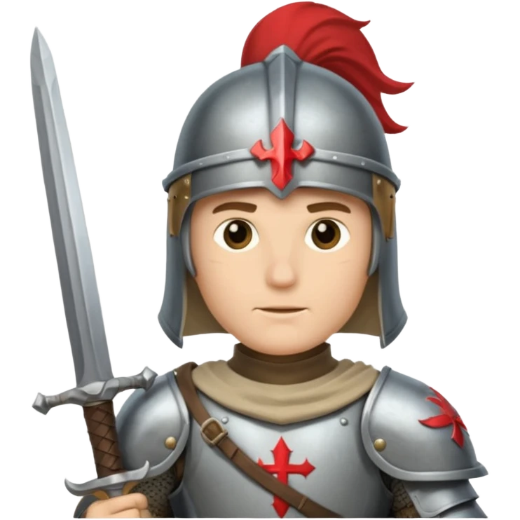 A crusader with full armor helmet  emoji