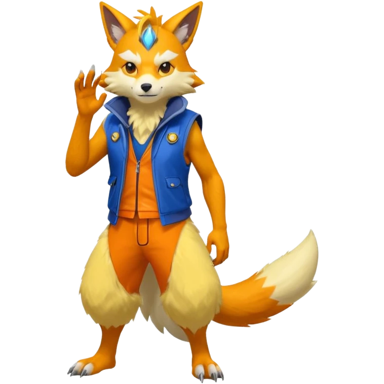 Ratchet-Lombax-Vernid-Renamon-fusion, full body  emoji