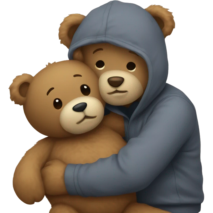 Teddy hugging another teddy emoji