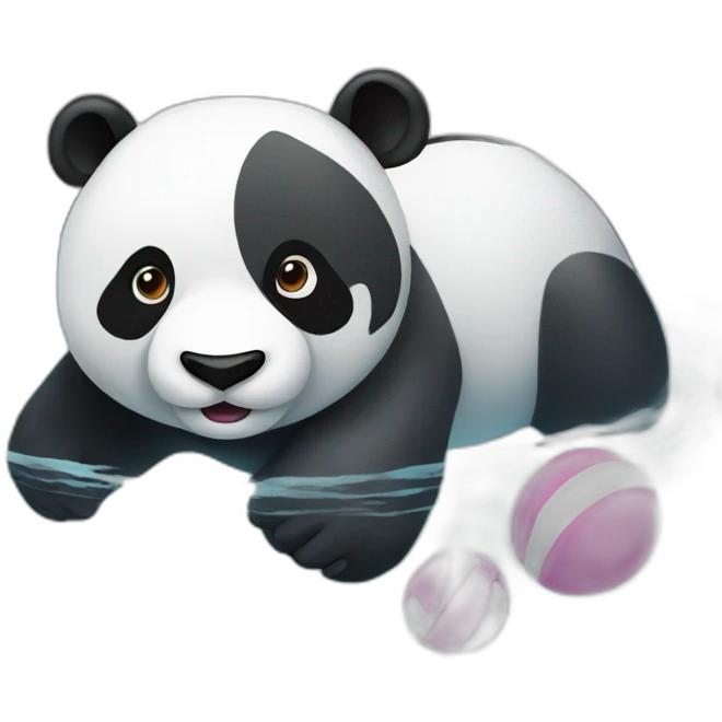 Panda swimming in pool emoji
