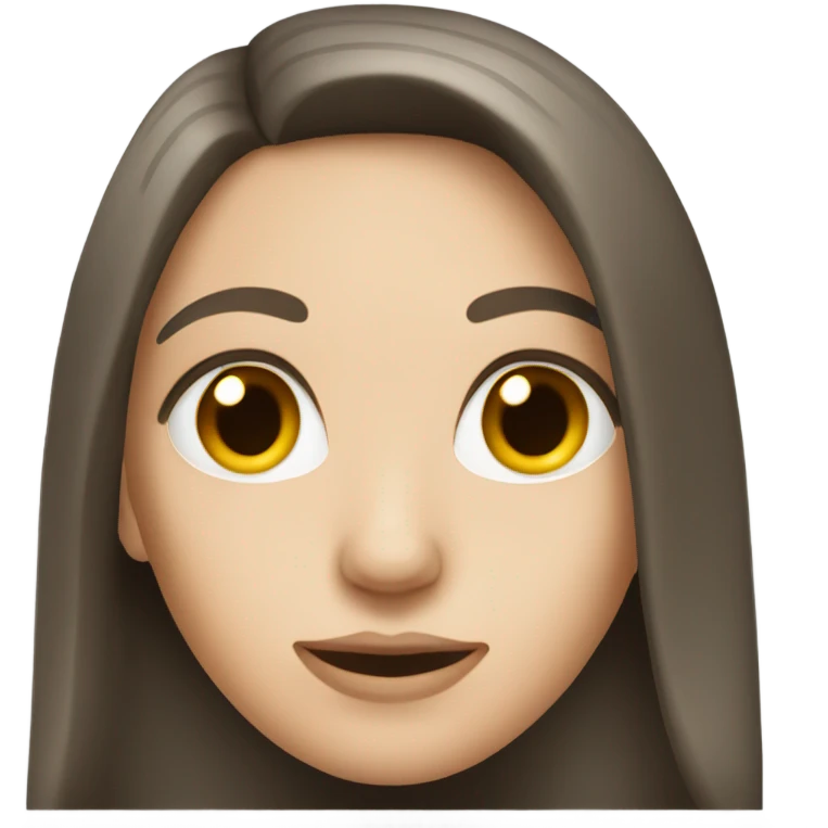 A brunette white woman with long dark hair emoji
