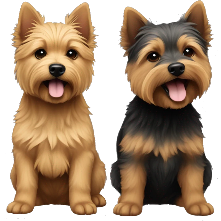 Two Puppy of Norwich terrier one is grizzly colour and second is black and tan colour emoji