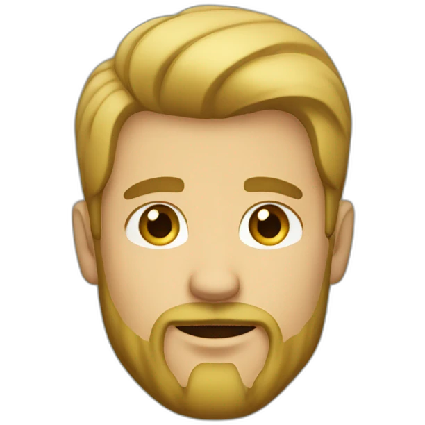 Without a beard, only with a beard and goatee. The hair is less dense than that and its color is blond emoji