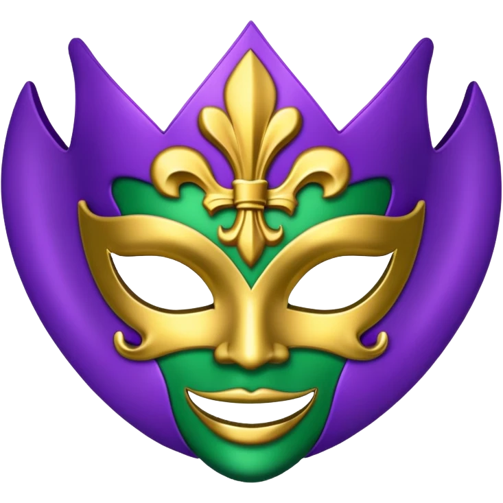 Louisiana themed ski mask with fleur-de-lis and Mardi Gras colors emoji