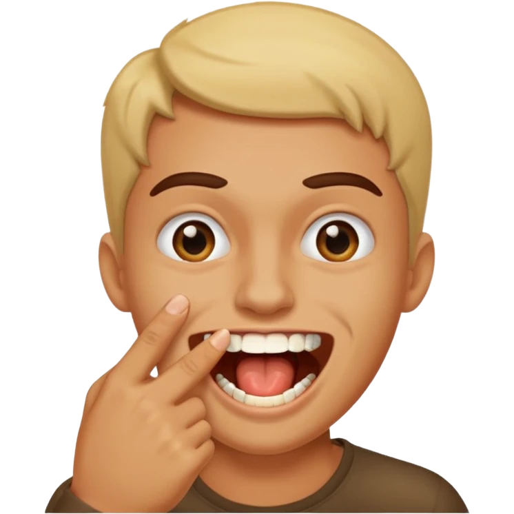 Mordiéndose el dedo emoji