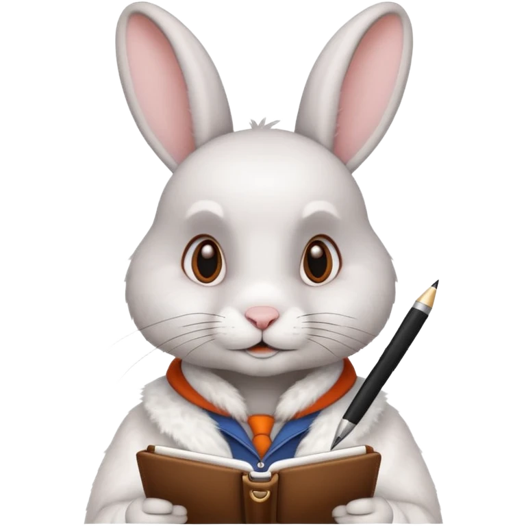 A rabbit checking time and taking notes emoji