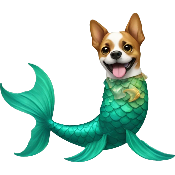 Dog with mermaid tail emoji