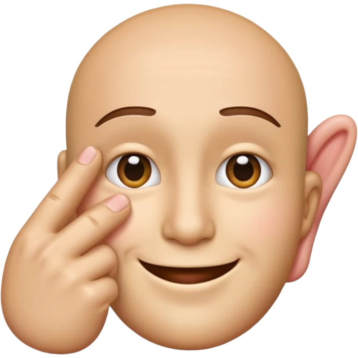 Emoji smirking hand behind ear emoji