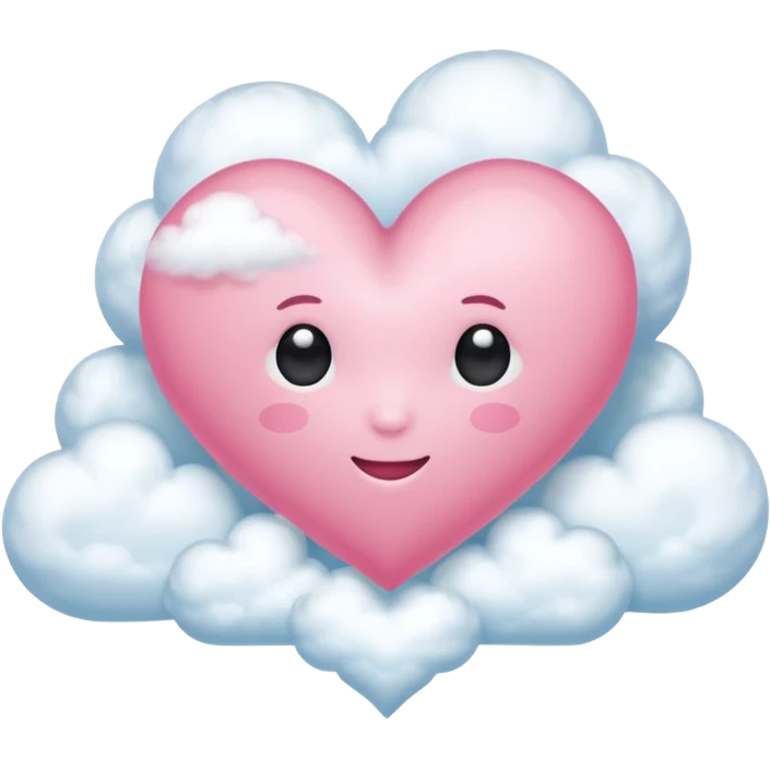 Coração rosa + nuvem  emoji