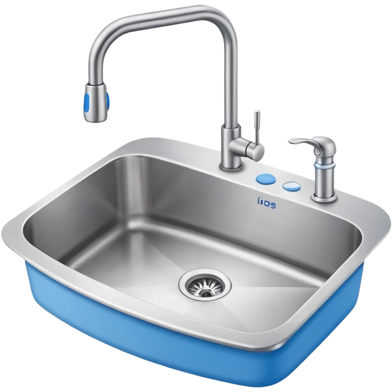 “Flat icon-style emoji of a kitchen sink and faucet, light gray and blue colors, simple clean vector look” emoji